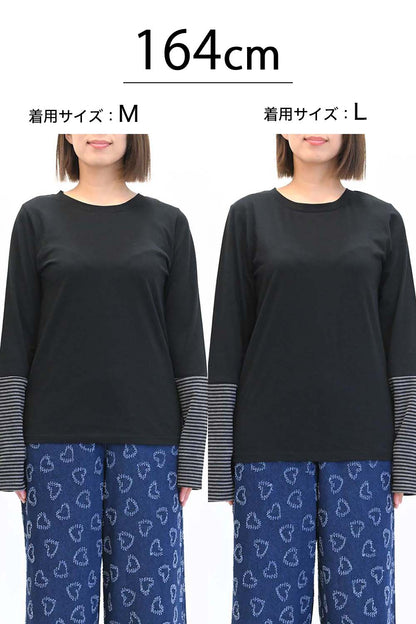 ≪SALE≫ Sleeve Border Switch Long Sleeve Tee