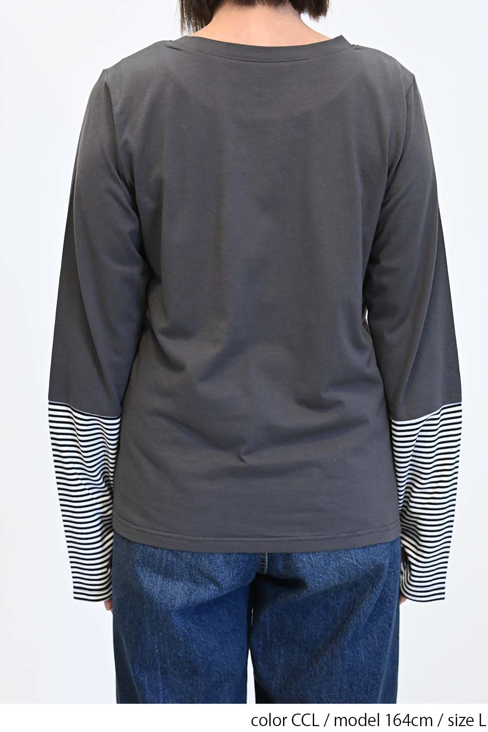 ≪SALE≫ Sleeve Border Switch Long Sleeve Tee