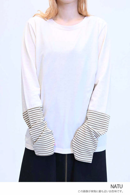 ≪SALE≫ Sleeve Border Switch Long Sleeve Tee