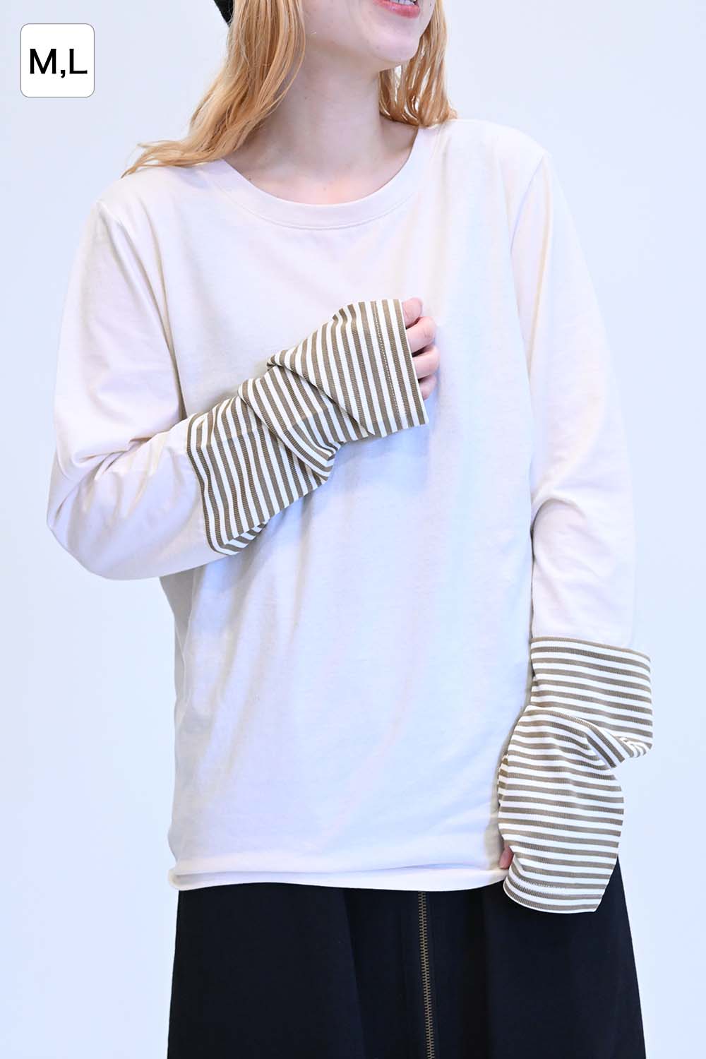 ≪SALE≫ Sleeve Border Switch Long Sleeve Tee