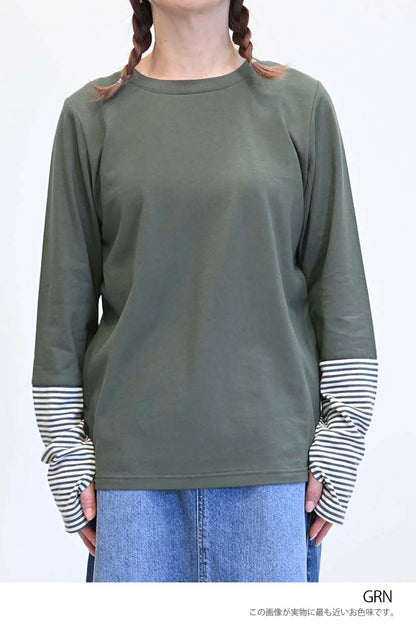 ≪SALE≫ Sleeve Border Switch Long Sleeve Tee