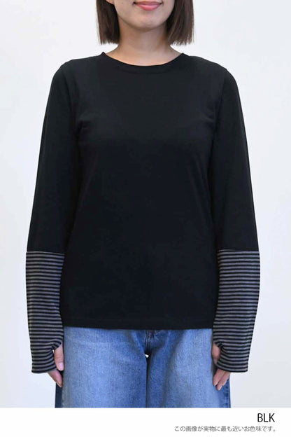 ≪SALE≫ Sleeve Border Switch Long Sleeve Tee