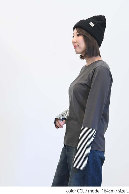 ≪SALE≫ Sleeve Border Switch Long Sleeve Tee