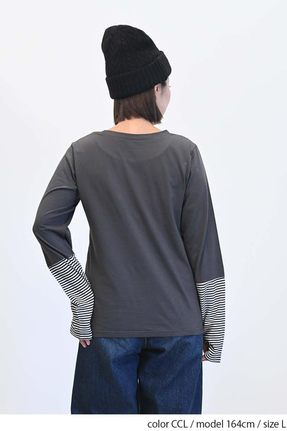 ≪SALE≫ Sleeve Border Switch Long Sleeve Tee