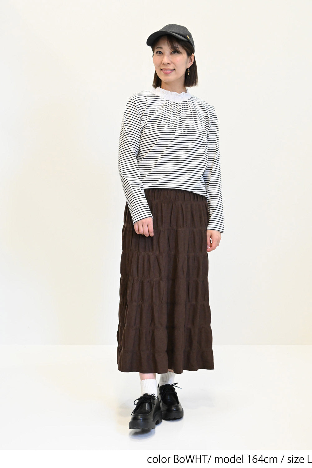 ≪SALE≫ Collar Shirring Lace Long Sleeve Tee