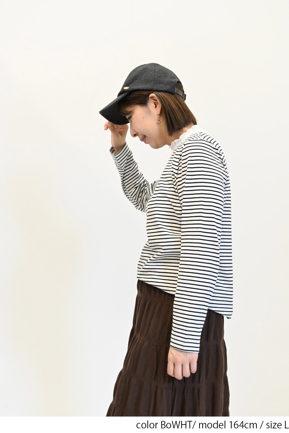 ≪SALE≫ Collar Shirring Lace Long Sleeve Tee