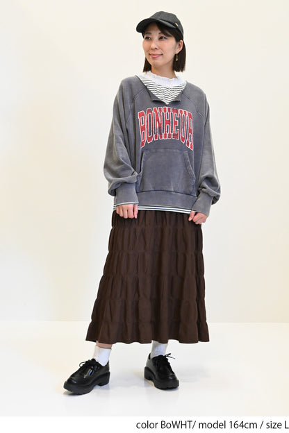 ≪SALE≫ Collar Shirring Lace Long Sleeve Tee