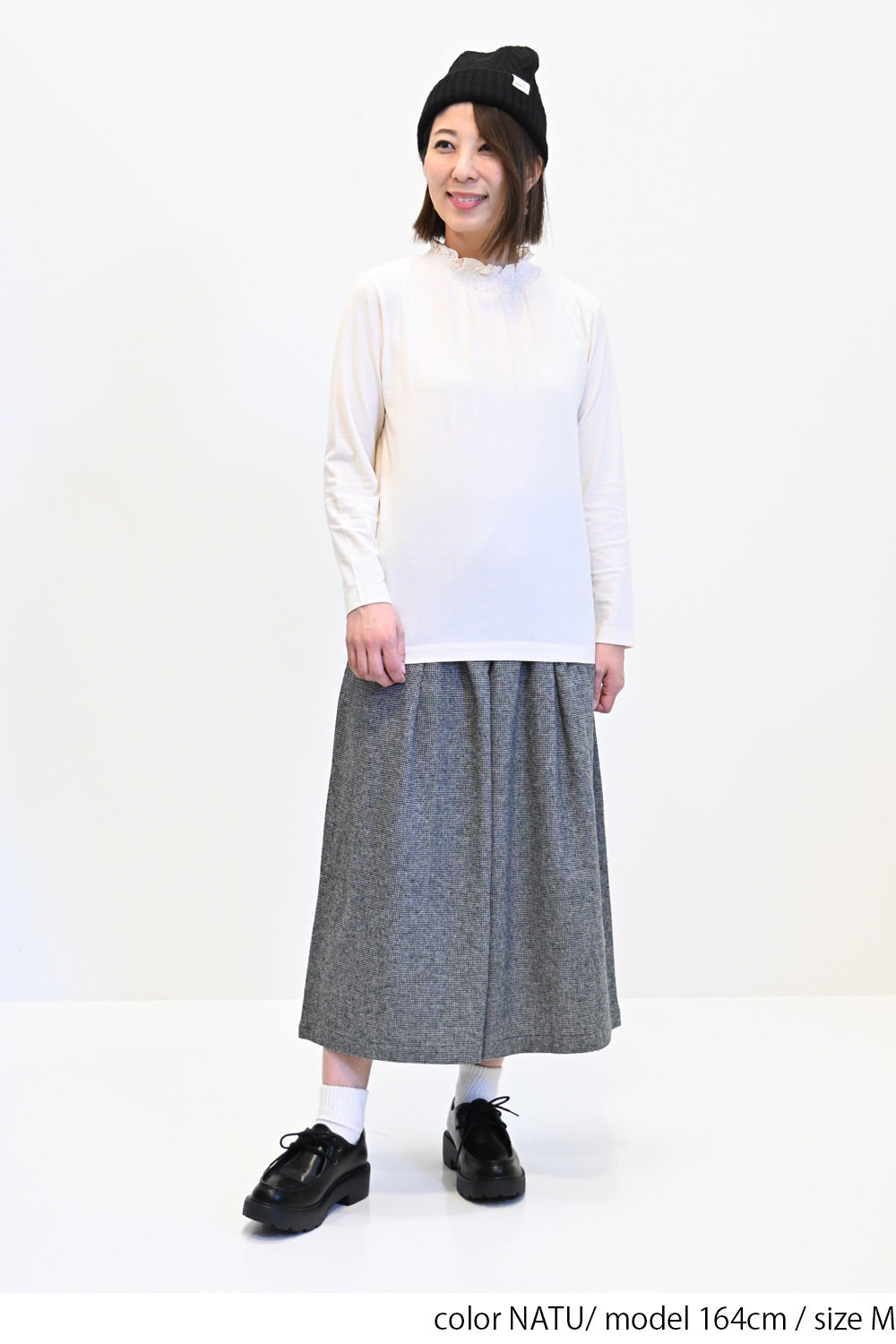 ≪SALE≫ Collar Shirring Lace Long Sleeve Tee