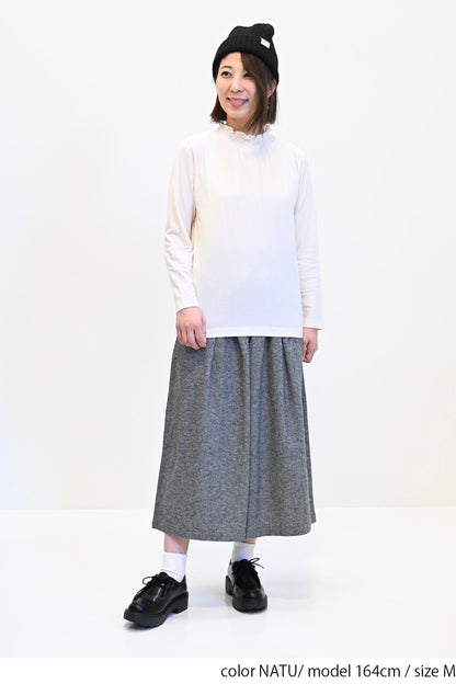 ≪SALE≫ Collar Shirring Lace Long Sleeve Tee