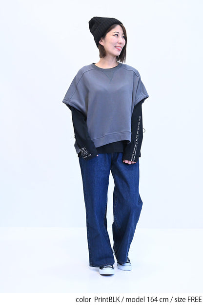 ≪SALE≫ Sleeve Logo Long Sleeve Tee