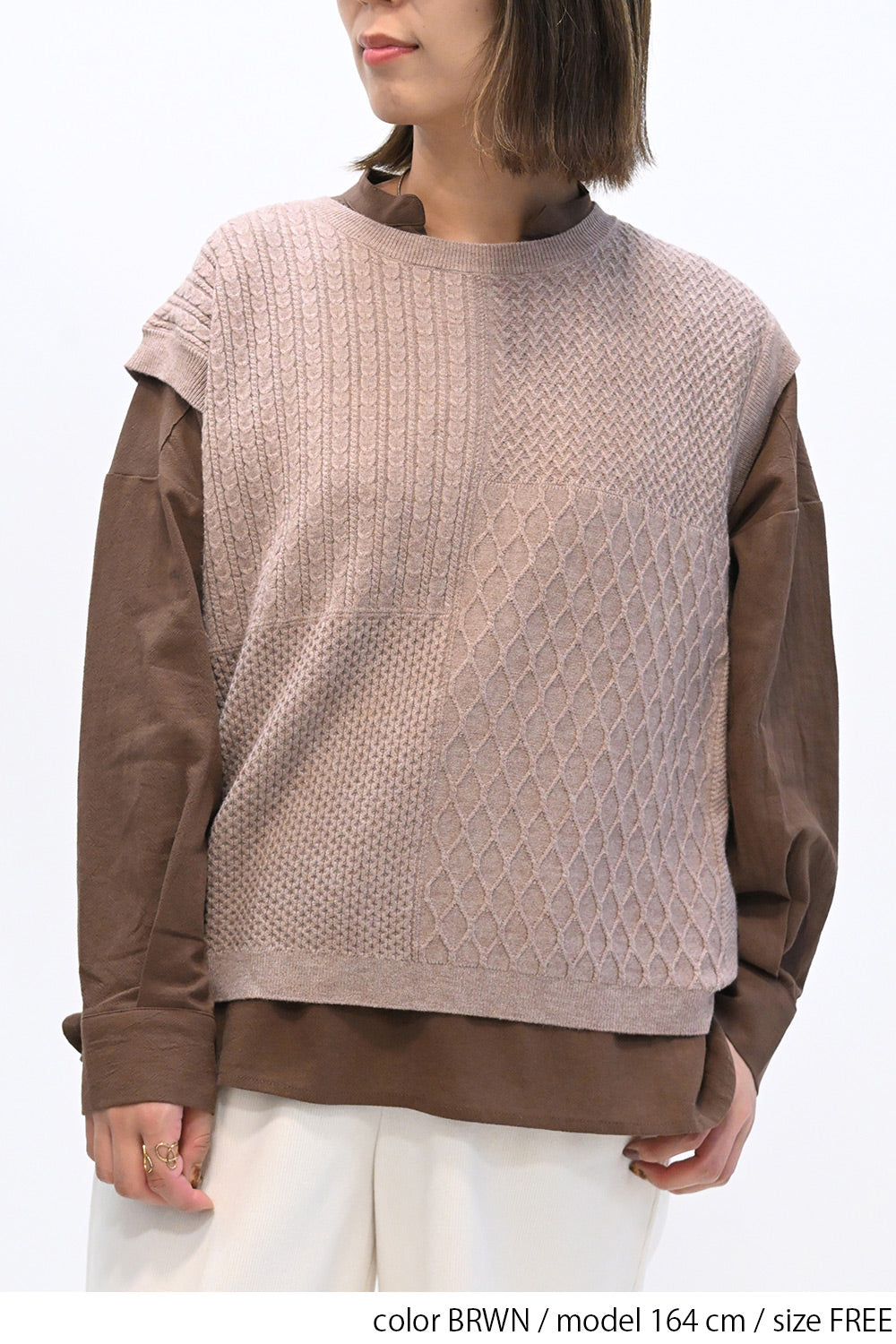≪SALE≫Key Neck Chest Pocket Blouse