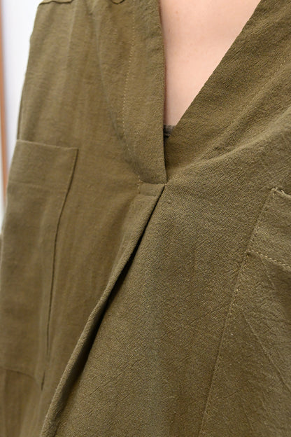 ≪SALE≫Key Neck Chest Pocket Blouse