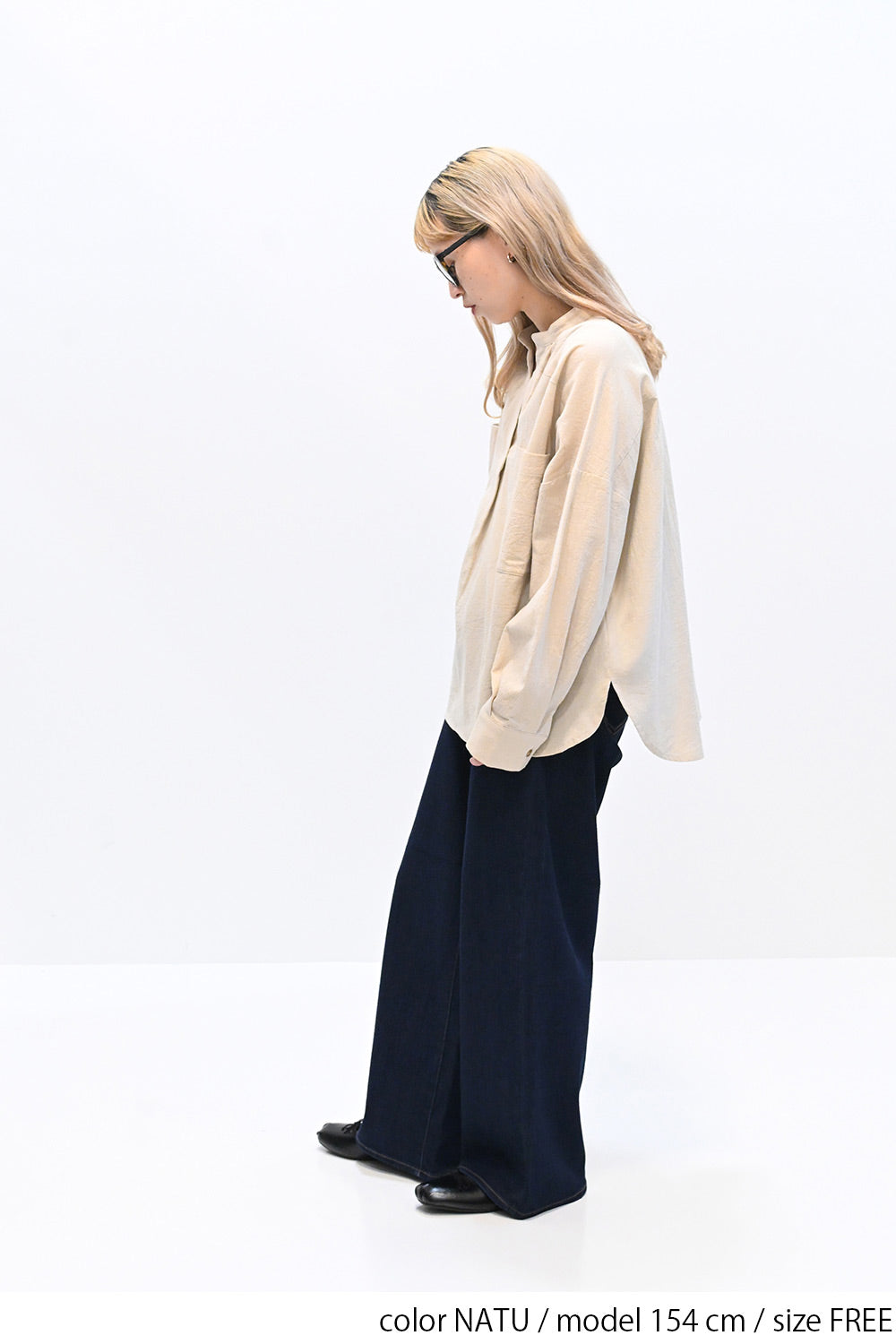 ≪SALE≫Key Neck Chest Pocket Blouse