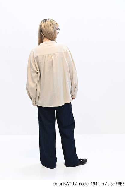 ≪SALE≫Key Neck Chest Pocket Blouse