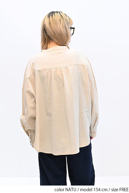 ≪SALE≫Key Neck Chest Pocket Blouse