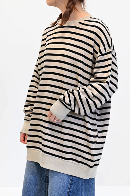 ≪SALE≫ Slub Fleece Crew Neck Tunic