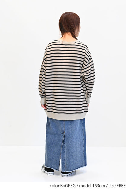 ≪SALE≫ Slub Fleece Crew Neck Tunic