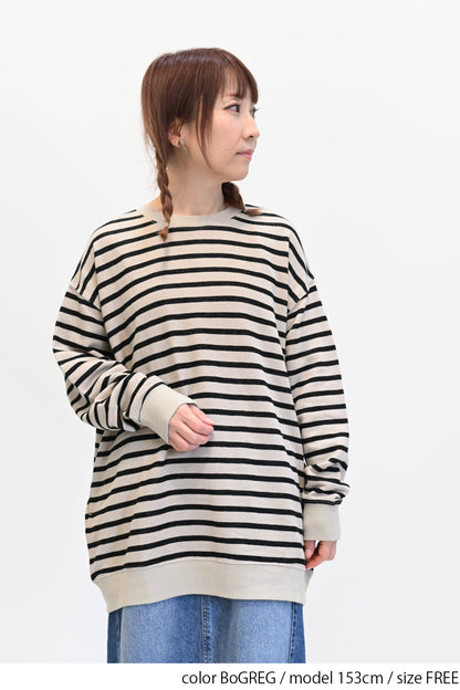 ≪SALE≫ Slub Fleece Crew Neck Tunic