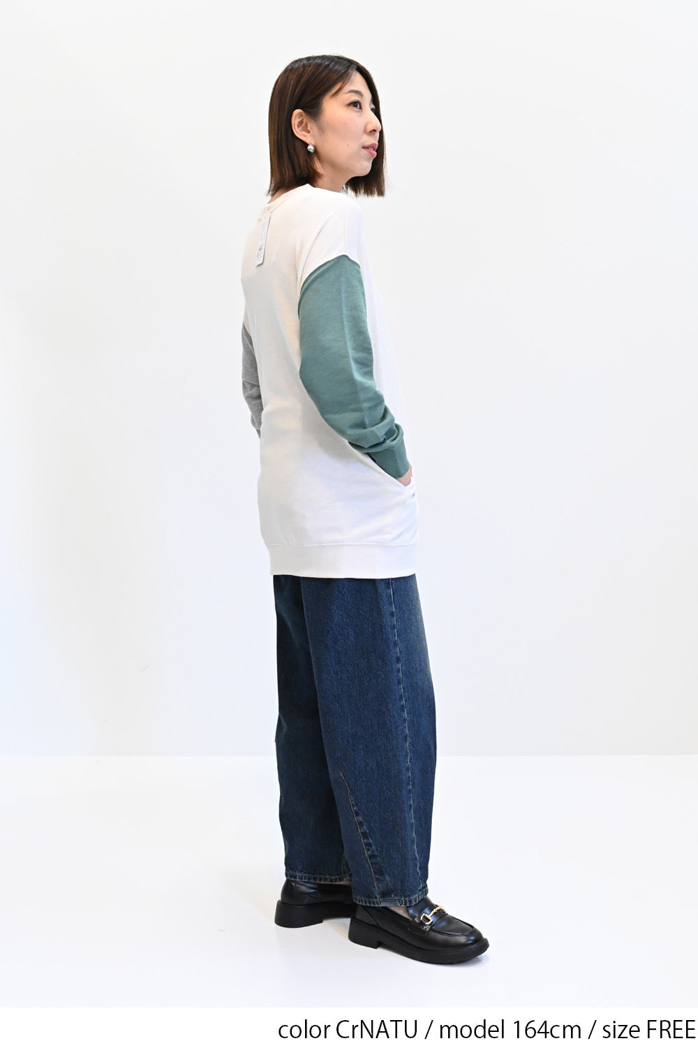 ≪SALE≫ Slub Fleece Crew Neck Tunic