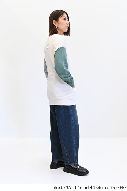 ≪SALE≫ Slub Fleece Crew Neck Tunic