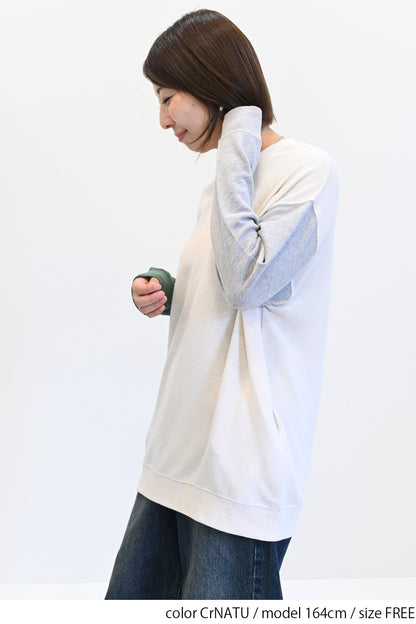 ≪SALE≫ Slub Fleece Crew Neck Tunic