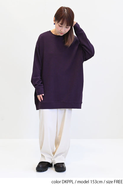 ≪SALE≫ Slub Fleece Crew Neck Tunic