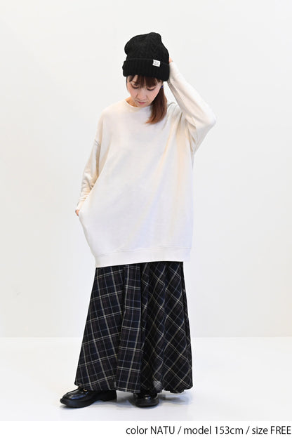≪SALE≫ Slub Fleece Crew Neck Tunic