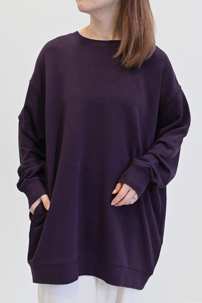 ≪SALE≫ Slub Fleece Crew Neck Tunic