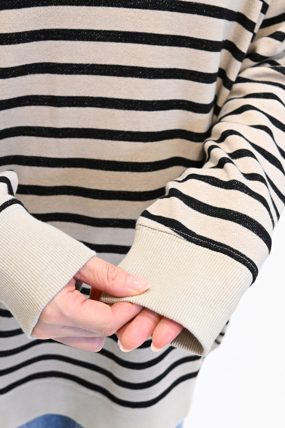 ≪SALE≫ Slub Fleece Crew Neck Tunic