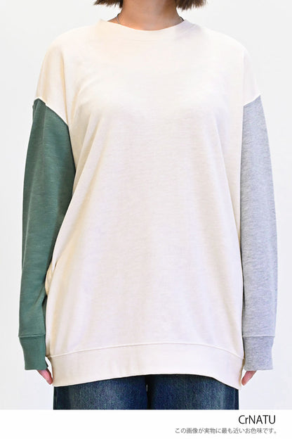 ≪SALE≫ Slub Fleece Crew Neck Tunic