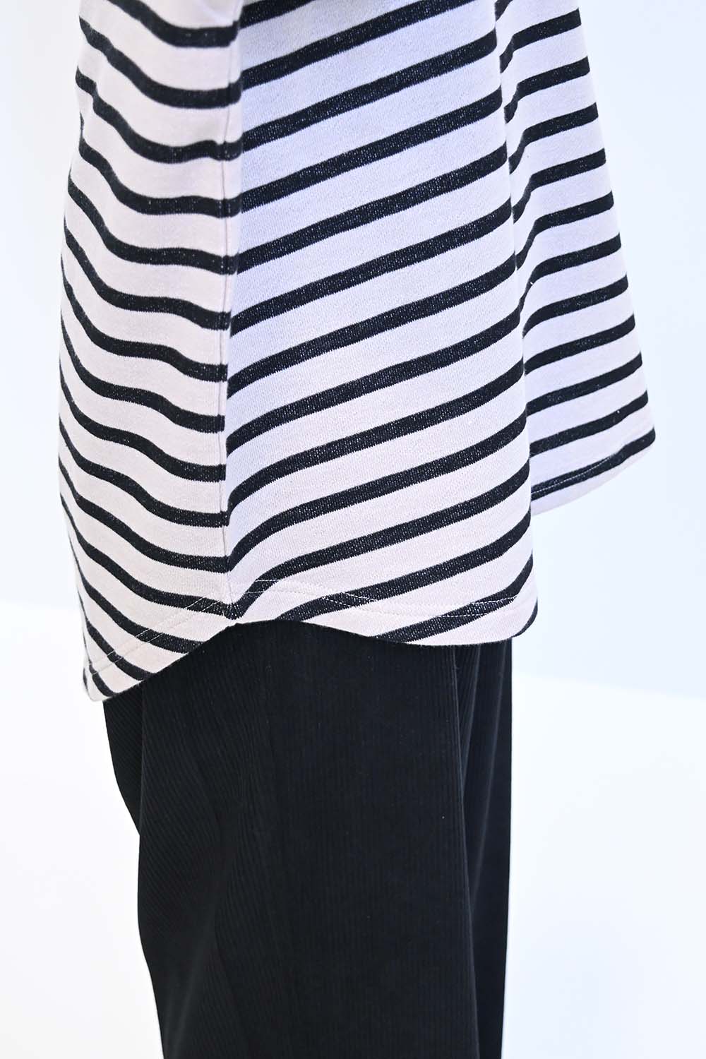 ≪SALE≫ Slub Fleece Hem Round Tunic