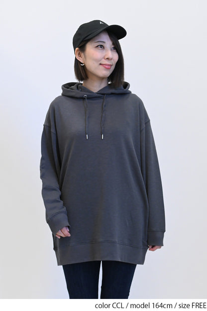 スラブ裏毛パーカーチュニック