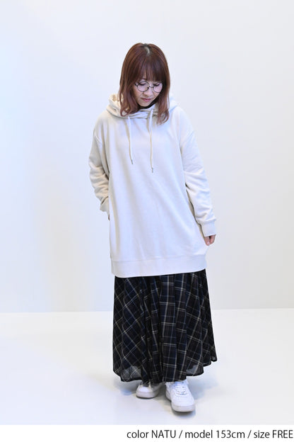 スラブ裏毛パーカーチュニック