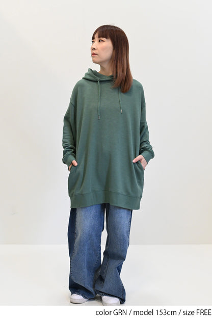 スラブ裏毛パーカーチュニック