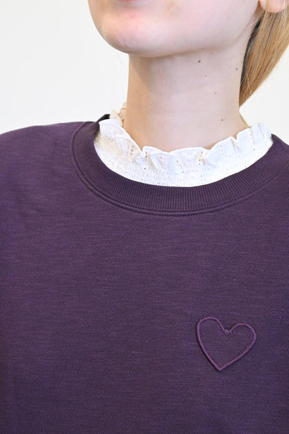 ≪SALE≫ Slub Fleece Heart Hem Round Tunic