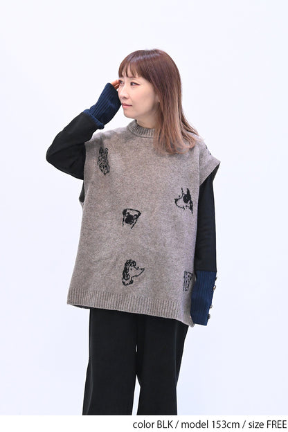袖切り替えボタン付きロンTee