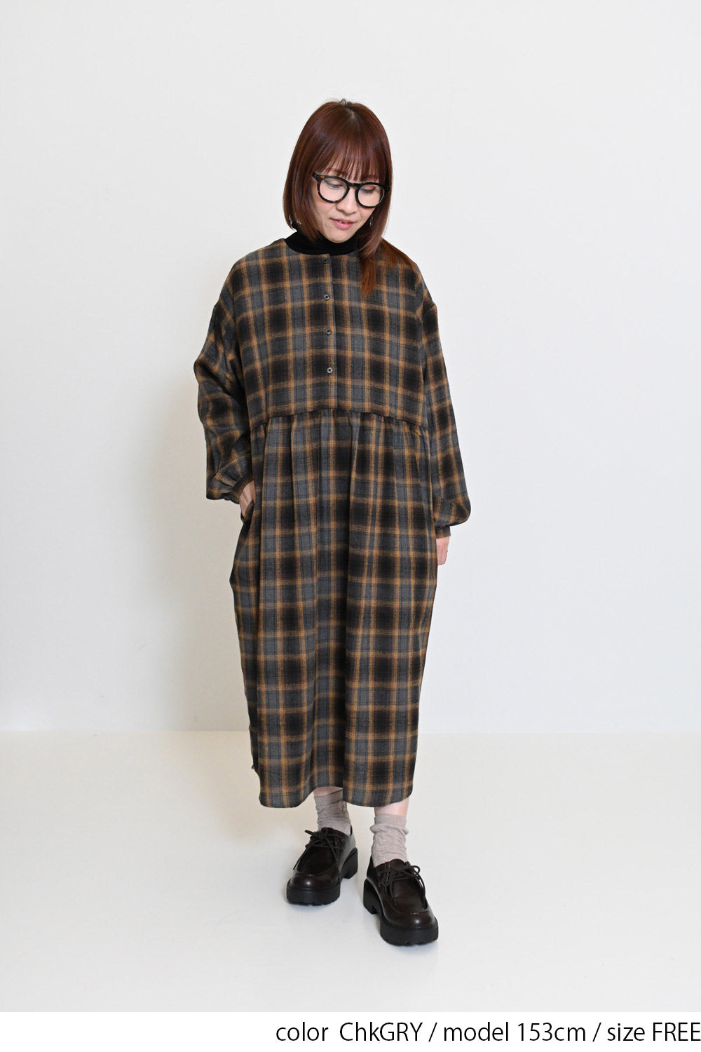 ≪SALE≫チェック柄ヘンリーワンピース – HEART MARKET