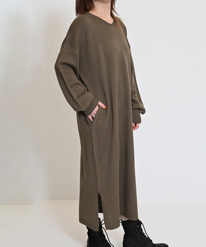 ≪SALE≫ V-Neck Knit Dress