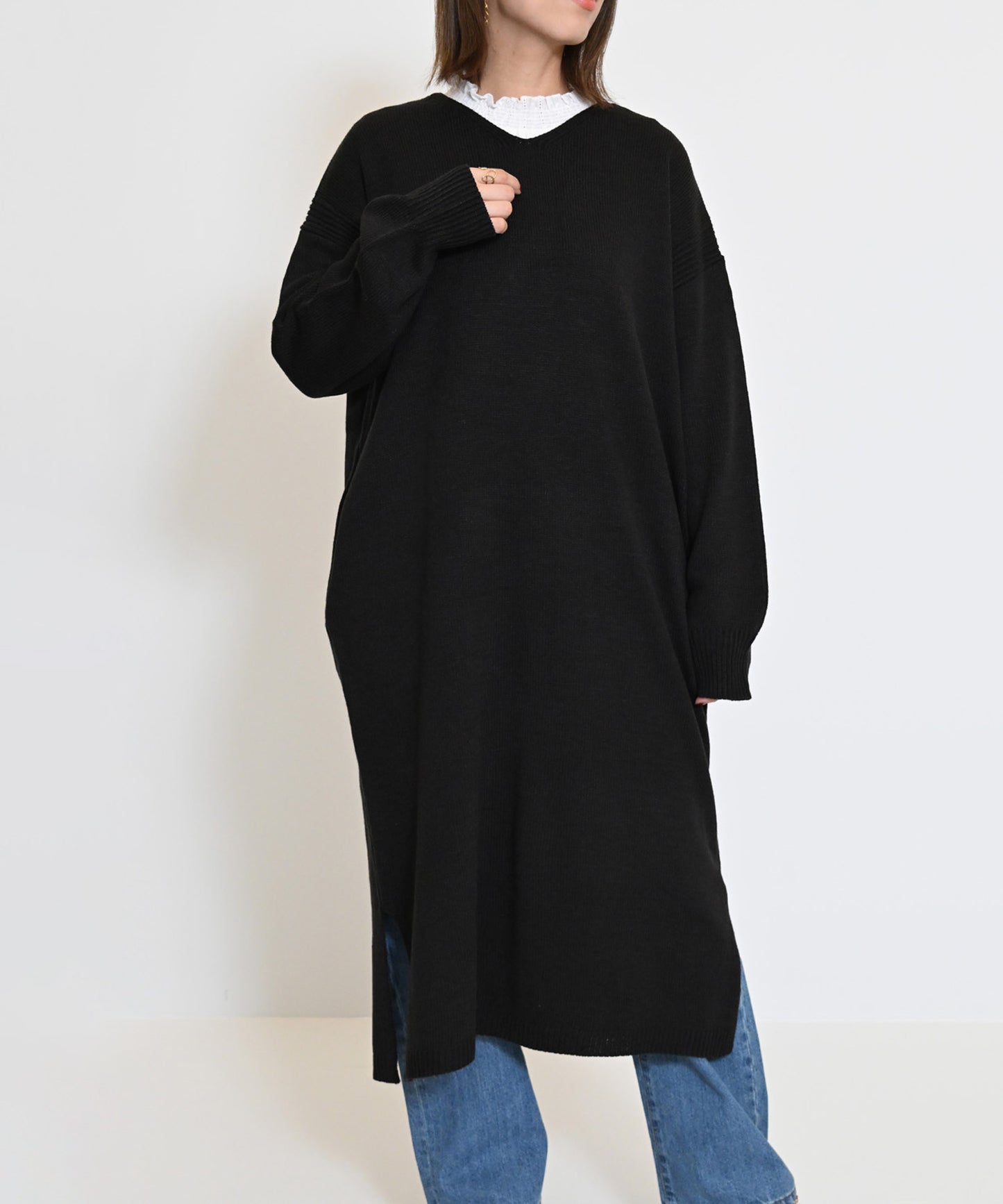 ≪SALE≫ V-Neck Knit Dress