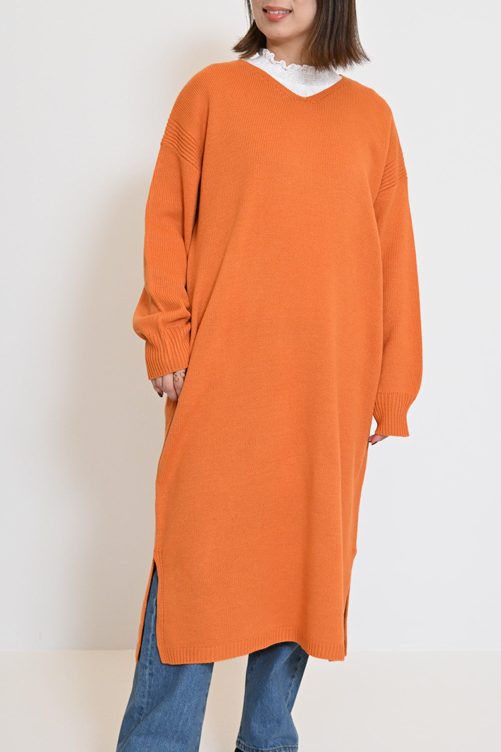 Vネックニットワンピース – HEART MARKET