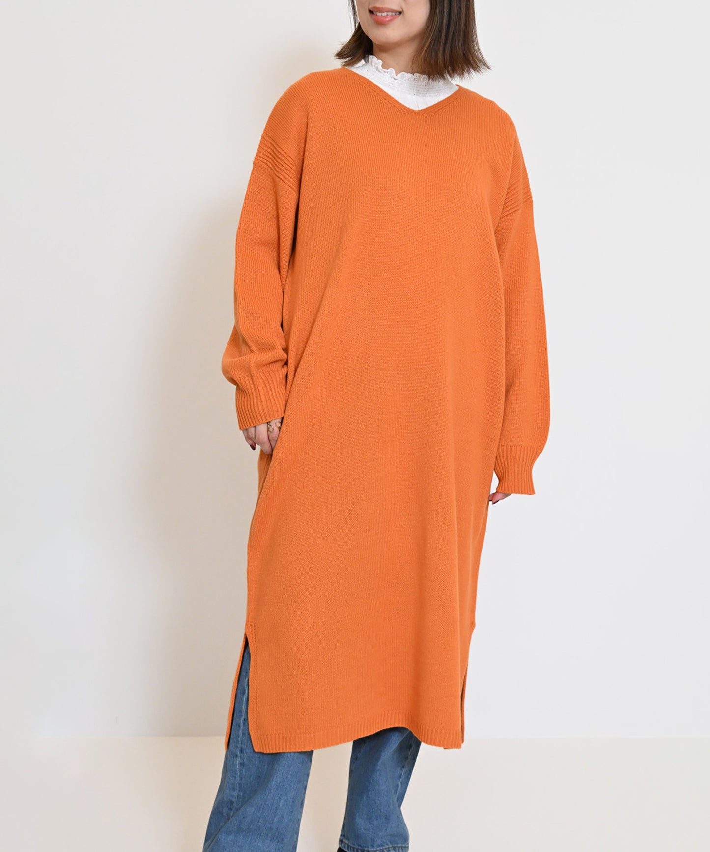 ≪SALE≫ V-Neck Knit Dress