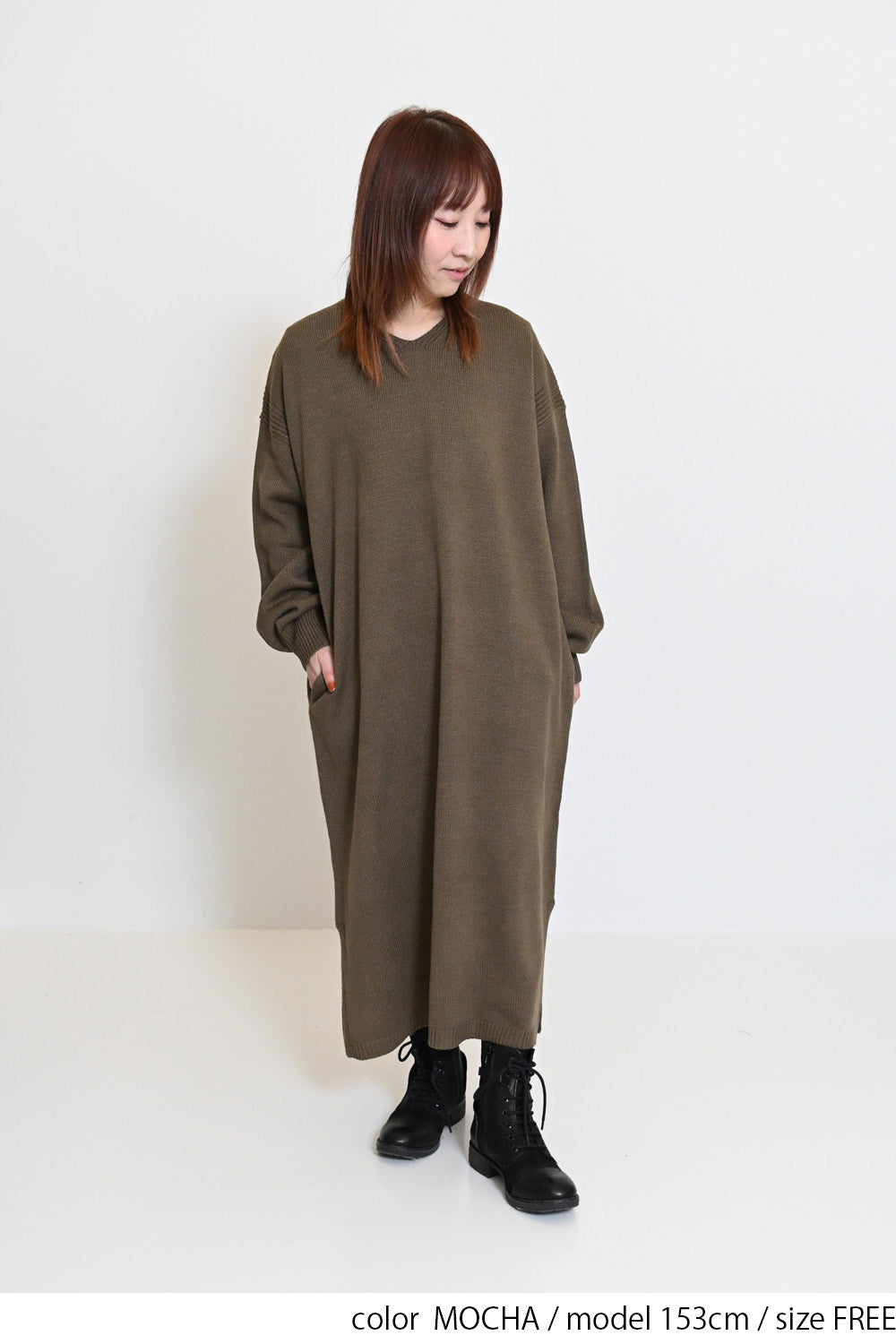 Vネックニットワンピース – HEART MARKET