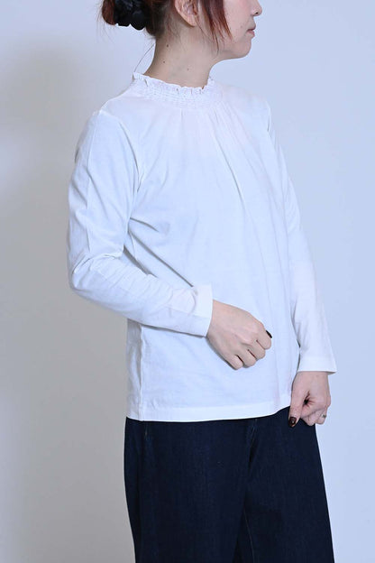 襟シャーリングレースロンTee②
