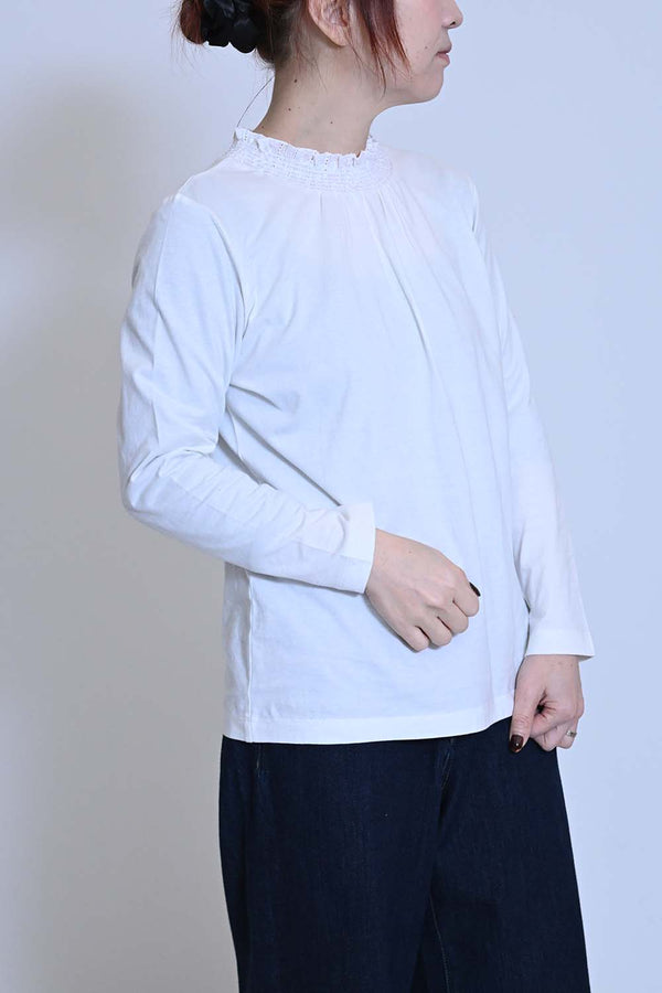 襟シャーリングレースロンTee②