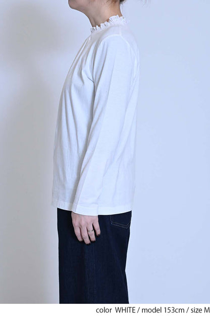 襟シャーリングレースロンTee②