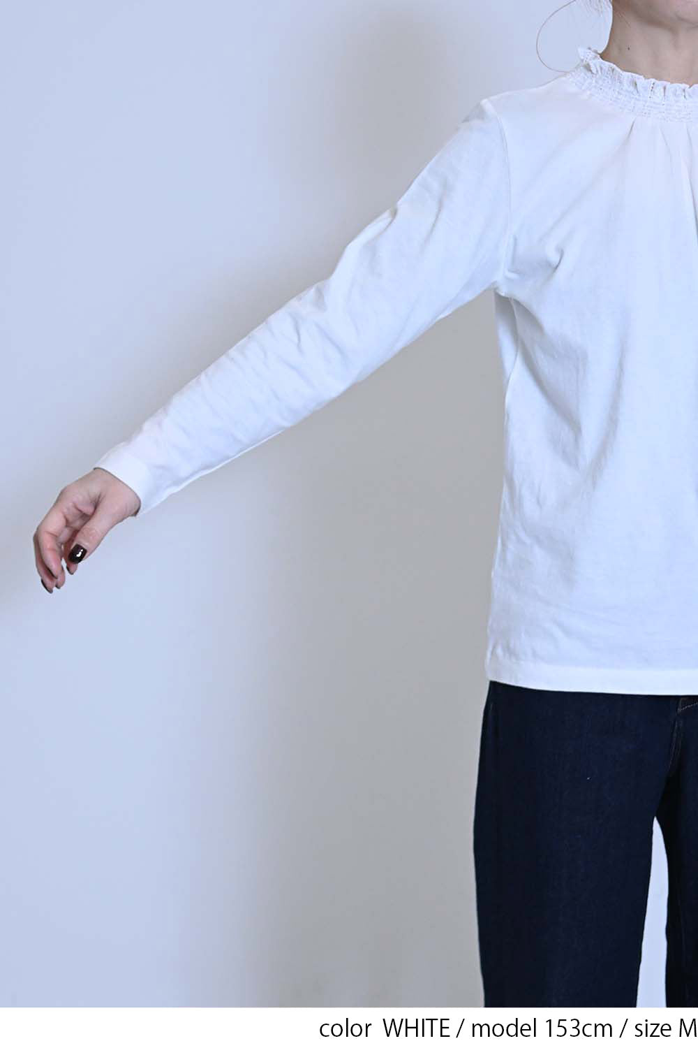 襟シャーリングレースロンTee②