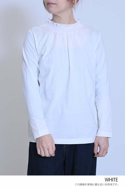 襟シャーリングレースロンTee②