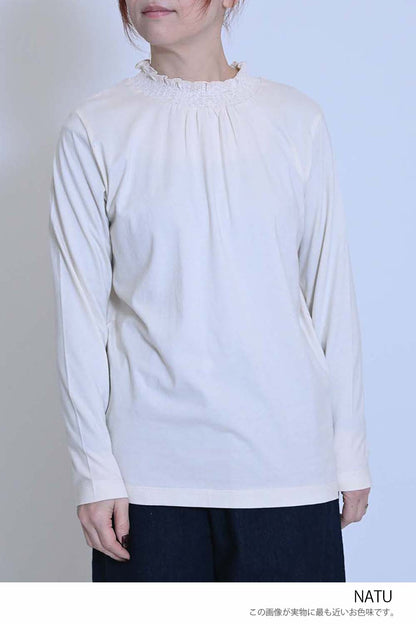 襟シャーリングレースロンTee②