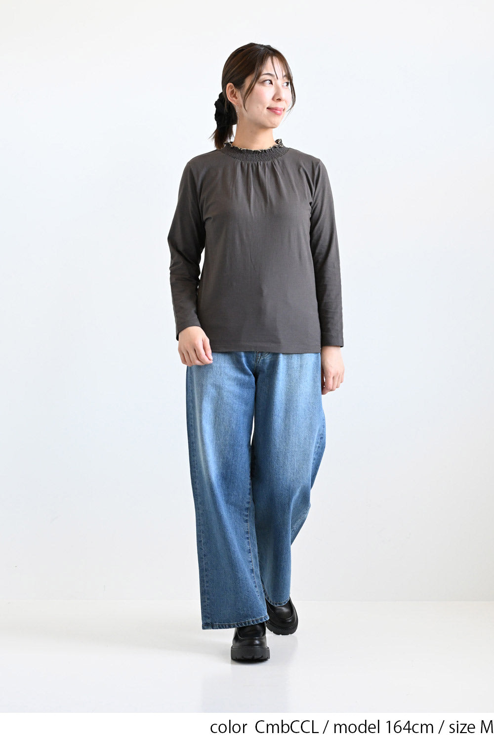 襟シャーリングレースロンTee②