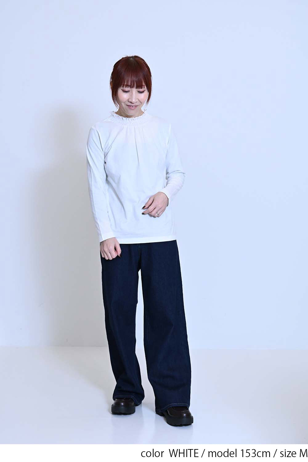 襟シャーリングレースロンTee②